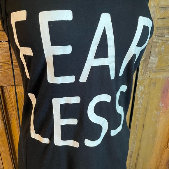 BOSTON PROPER 🖤FEAR LESS🖤 Fringe Tank Women’s Size XS - Picture 2 of 5